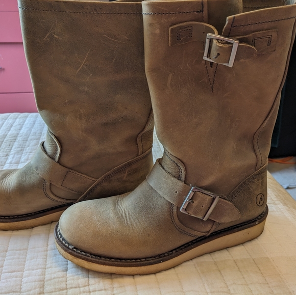 Bronx Leather Rustic Motorcycle Boots Size 38 or 7.5 - Picture 1 of 8